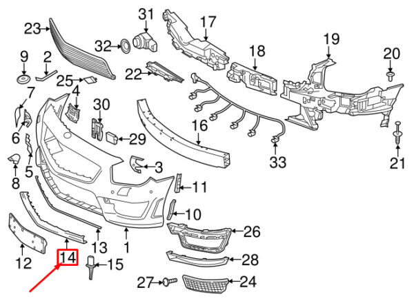 A2318852423 - New MERCEDES-BENZ SL R231 Front Bumper Bottom Cover AMG A2318852423 2014