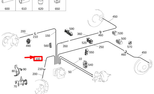 A2384280000 - NEW MB CLA C117 HYDRAULIC UNIT FRONT BRAKE LINE A2384280000 ORIGINAL