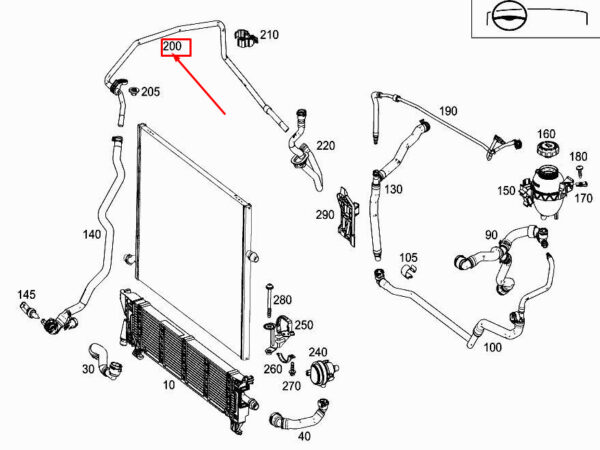 A2385001400 - New MERCEDES-BENZ CLS C257 Engine Coolant Pipe A2385001400