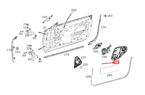 A2387200408 - NEW MERCEDES-BENZ E C238 FRONT RIGHT INNER DOOR PANEL COVER A2387200408