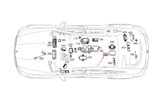 A23882701009040 - NEW MB GLE W167 AMG ROOF CENTRAL ANTENNA COVER A23882701009040