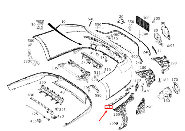 A2388859700 - NEW MERCEDES-BENZ E C238 REAR BUMPER LEFT LOWER TRIM A2388859700 ORIGINAL