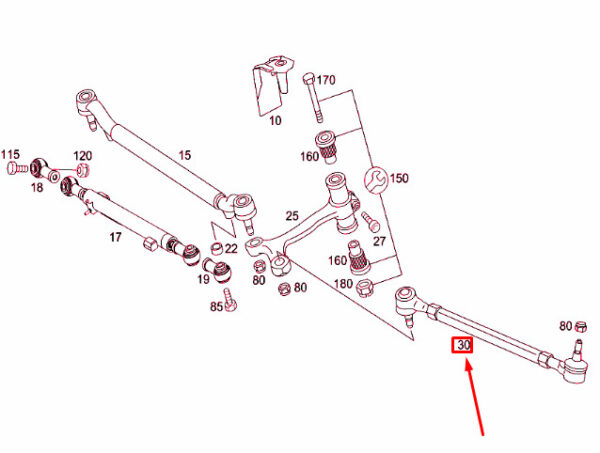 A2403300503 - NEW MERCEDES-BENZ MAYBACH W240 STEERING LINKAGE TIE ROD A2403300503 ORIGINAL