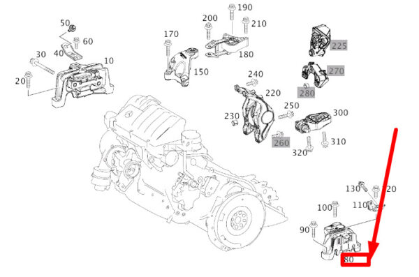 A2462400217 - NEW MB CLA C117 LEFT SIDE MEMBER TRANSMISSION BEARING A2462400217
