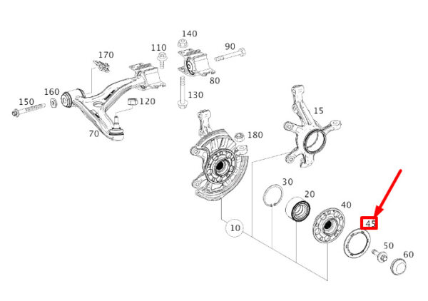 A2463370059 - NEW MB CLA C117 FRONT CENTER OUTSIDE CENTRIFUGAL - SEPARATOR A246370059 ORIGINAL