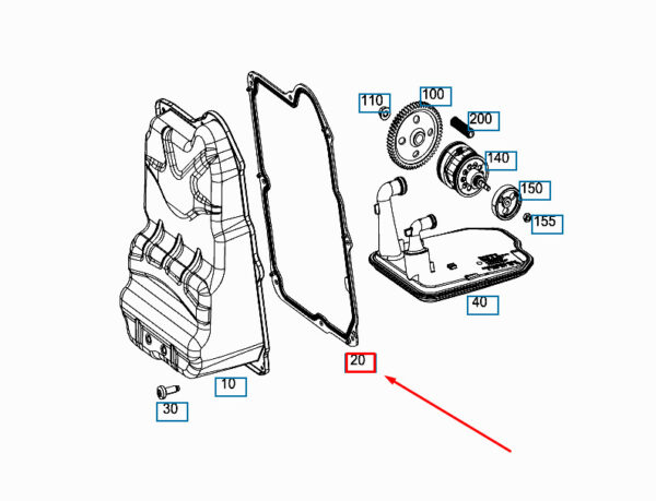 A2463710780 - NEW MERCEDES-BENZ A W176 TRANSMISSION OIL PAN FLANGED GASKET A2463710780