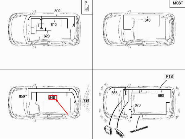 A2465408401 - NEW MERCEDES-BENZ B W246 REAR-VIEW CAMERA WIRING HARNESS A2465408401