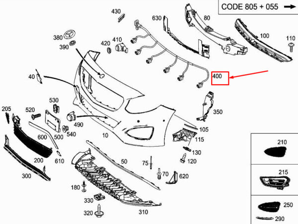 A2465409902 - New MERCEDES-BENZ B W246 Front Parking Aid Wiring A2465409902