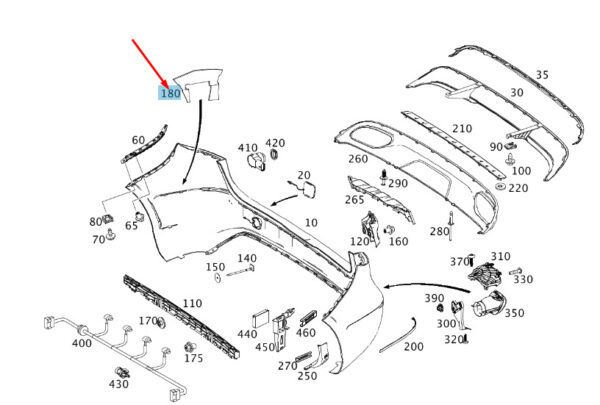 A2466821000 - NEW MB B W246 REAR BUMPER RIGHT SIDE WALL DAMPENING A2466821000 ORIGINAL