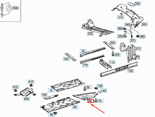 A2466840600 - NEW MERCEDES-BENZ B W246 MAIN FLOOR RIGHT COVER SUBSTRUCTURE A2466840600