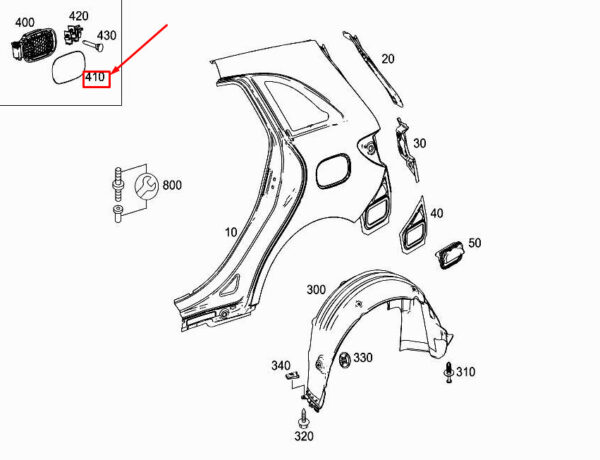 A2467570000 - MERCEDES-BENZ B W246 Fuel Tank Flap Cover A2467570000 NEW GENUINE