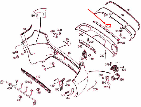 A2468854500 - NEW MERCEDES BENZ B W246 REAR FOOT PLATE A2468854500 GENUINE