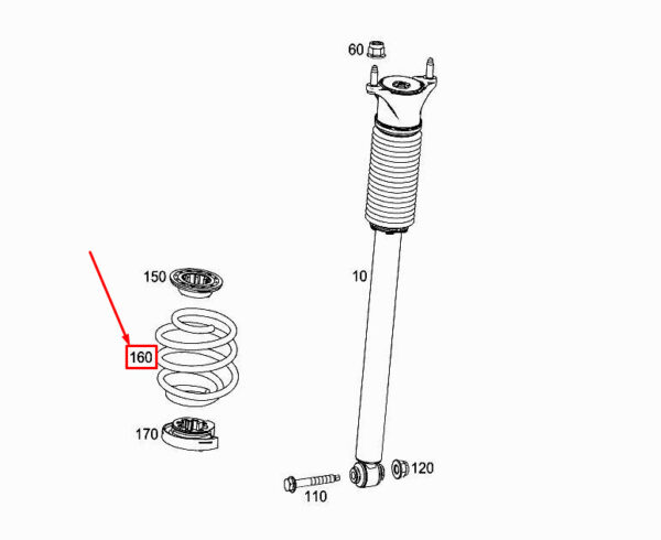 A2473240104 - NEW MERCEDES-BENZ A W177 REAR COIL SPRING A2473240104 GENUINE