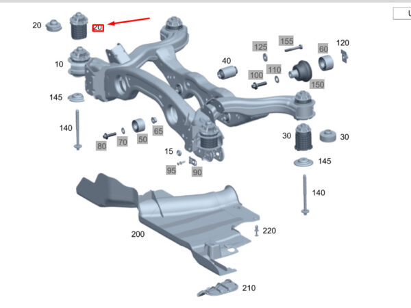 A2473511100 - MB GLA H247 Rear Axle Carrier Front Subframe Suspension A2473511100 NEW GENUINE