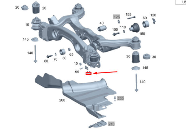 A2473526900 - New MB GLA H247 AMG Tie Rod To Rear Axle Carrier End Stop A2473526900