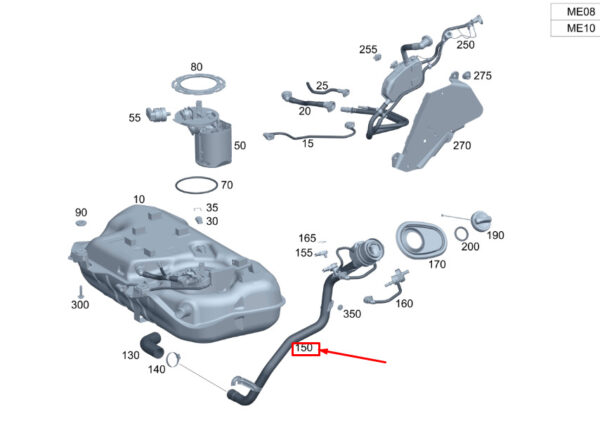 A2474708204 - NEW MERCEDES-BENZ GLA H247 FUEL TANK FILLER NECK A2474708204