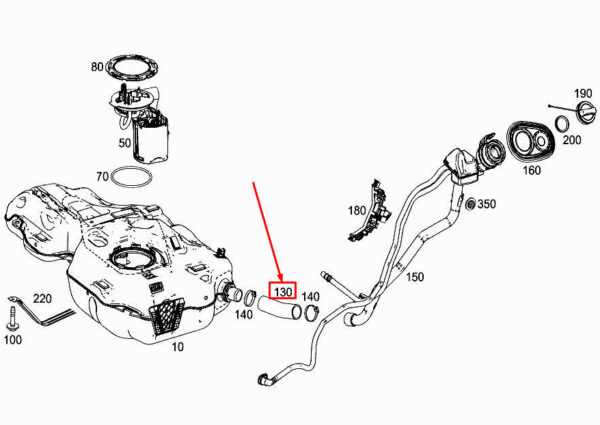 A2474760300 - NEW MERCEDES-BENZ A W177 FULL HOLDER HOSE TO FUEL TANK A2474760300