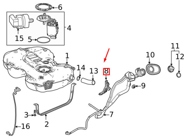A2474761900 - Mercedes-Benz GLA H247 Fuel Line Mount A2474761900 NEW ORIGINAL