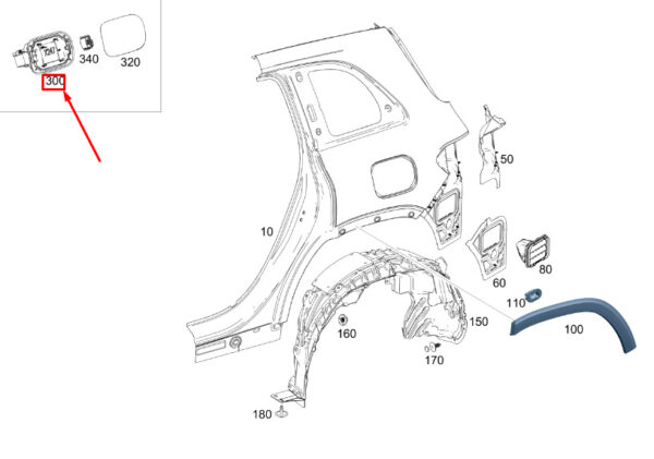 A2476304502 - MERCEDES-BENZ GLB X247 Fuel Tank Filler Recess A2476304502 NEW GENUINE