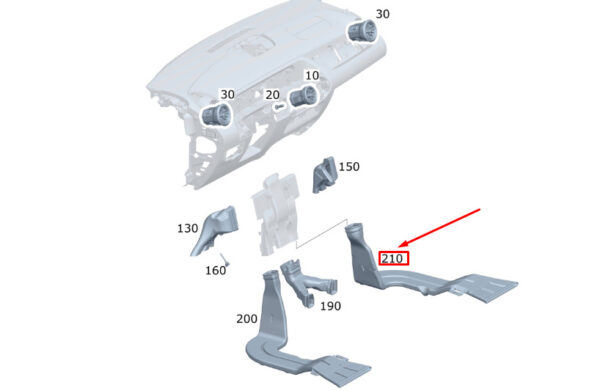 A2478310200 - New MERCEDES-BENZ GLA H247 Right Rear Compartment Air Duct A2478310200