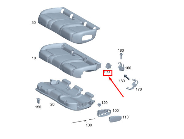 A24786098018T92 - New MB GLA H247 Rear Child Seat Anchor Isofix Cover A24786098018T92