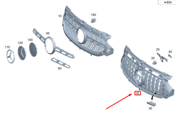 A2478801606 - NEW MERCEDES-BENZ GLA H247 AMG RADIATOR GRILLE A2478801606