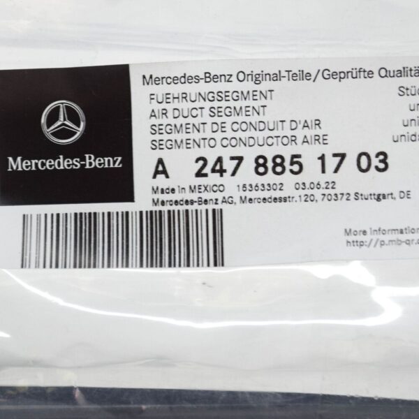 A2478851703 - Mercedes-Benz GLB X247 Lower Air Channel Cooler A2478851703 NEW GENUINE