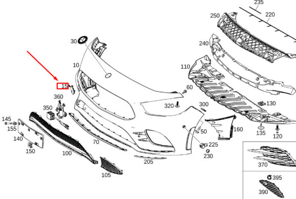 A24788522029999 - NEW MERCEDES-BENZ B W247 FRONT BUMPER TOW EYE COVER A24788522029999 ORIGINAL