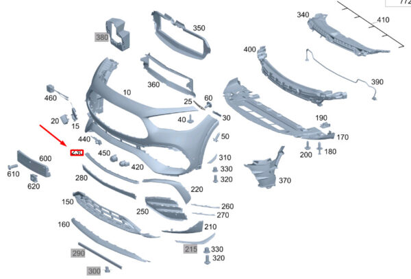 A2478859106 - NEW MERCEDES-BENZ GLA H247 FRONT BUMPER CENTER TRIM BAR A2478859106 ORIGINAL