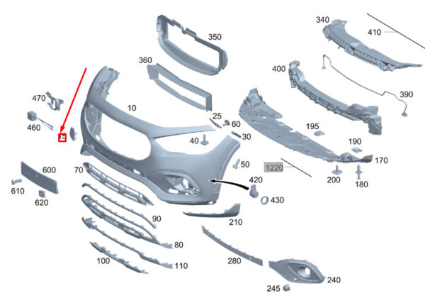 A24788594099775 - MERCEDES-BENZ GLA H247 Front Bumper Tow Eye Cover A24788594099775 NEW GENUINE