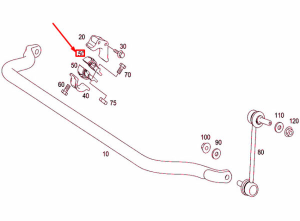 A2513230585 - NEW MERCEDES-BENZ R W251 FRONT TORSION BAR ELASTOMER BEARING A2513230585