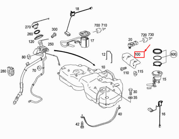 A2514700081 - NEW MERCEDES-BENZ R W251 FUEL TANK HOLDER A2514700081 ORIGINAL
