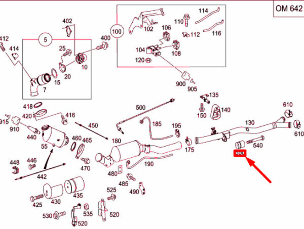 A2514910447 - NEW MB ML W164 CENTER EXHAUST PIPE VIBRATION DAMPER A2514910447 ORIGINAL