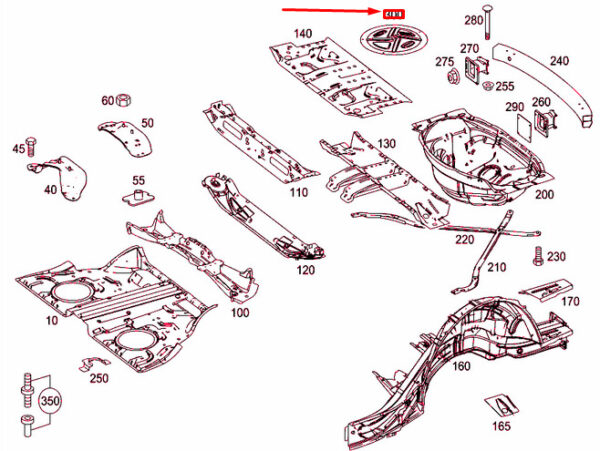 A2516160189 - NEW MERCEDES-BENZ R W251 FUEL TANK ACCESS COVER A2516160189 ORIGINAL