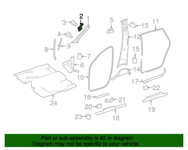 A2516910714 - NEW MERCEDES-BENZ R-CLASS LEFT BODY A-PILLAR TRIM PANEL CLIP A2516910714