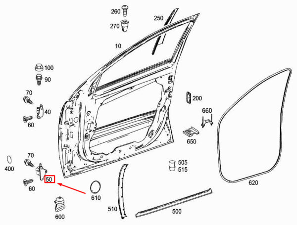 A2517201537 - NEW MERCEDES-BENZ R W251 FRONT LEFT LOWER TURKEY HINGE A2517201537 ORIGINAL