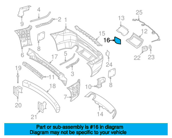 A25188521239999 - Mercedes-Benz R-Class W251 Rear Tow Hook Cover A25188521239999