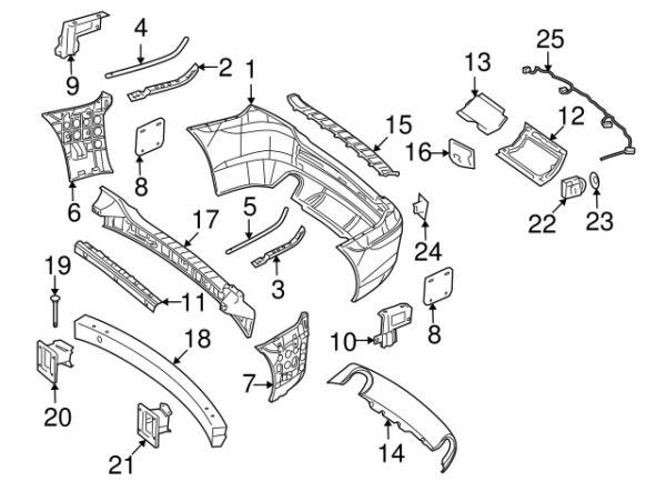 A25188521239999 - Mercedes-Benz R-Class W251 Rear Tow Hook Cover A25188521239999