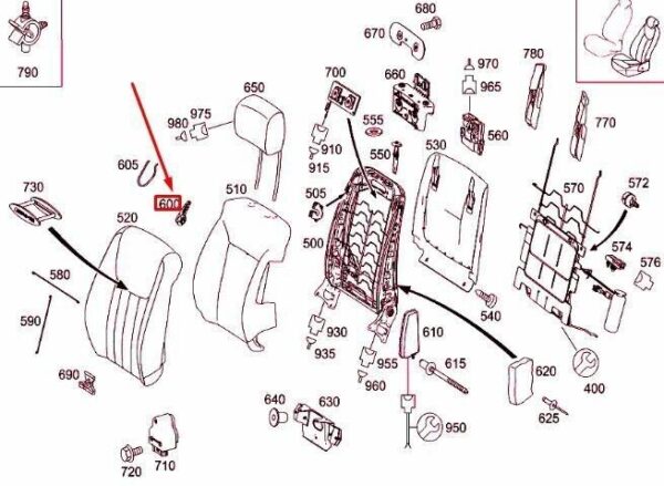 A25191801349051 - Mercedes Benz C-Class E-Class Original Lever A25191801349051