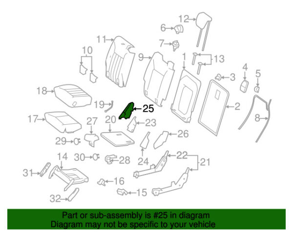 A25193535867E94 - NEW MERCEDES-BENZ R-CLASS REAR RIGHT OUTER SEAT TRIM A25193535867E94