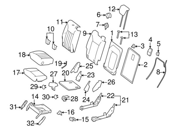 A25193535867E94 - NEW MERCEDES-BENZ R-CLASS REAR RIGHT OUTER SEAT TRIM A25193535867E94