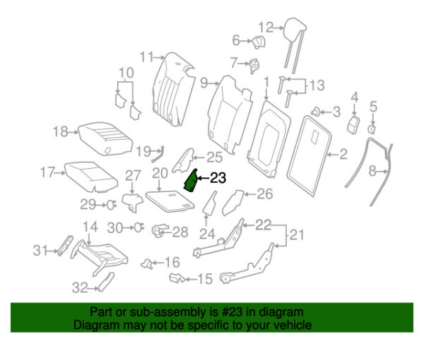A25193841109051 - NEW MERCEDES-BENZ R-CLASS REAR LEFT INNER SEAT TRIM A25193841109051
