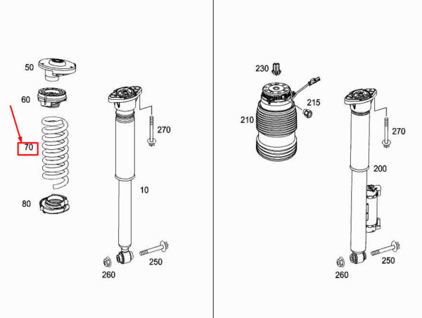 A2533241104 - Mercedes-Benz GLC X253 rear screw spring A2533241104 NEW ORIGINAL