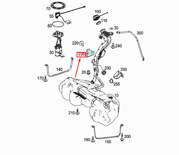 A2534750000 - NEW MERCEDES-BENZ GLC X253 FUEL FILLER NECK BRACKET A2534750000 GENUINE