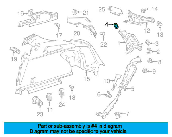 A25369267008R73 - Mercedes-Benz GLC-Class X253/C253 Upper Body C-Pillar Trim Panel Cap