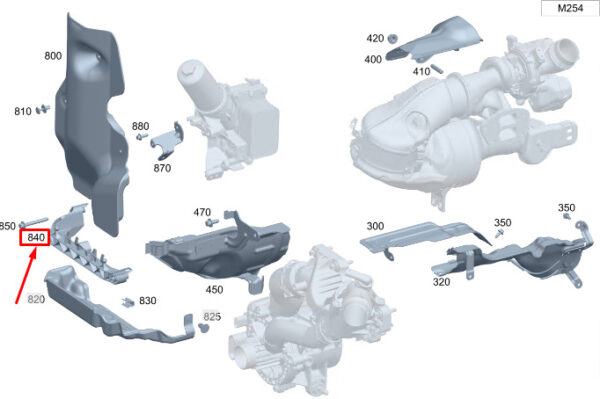 A2540141900 - New Mercedes-Benz C S206 Noise Reduction Bracket A2540141900 Genuine