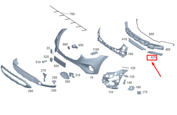 A2548851401 - MERCEDES-BENZ GLC X254 Front RH Bumper Impact Absorber A2548851401 NEW GENUINE