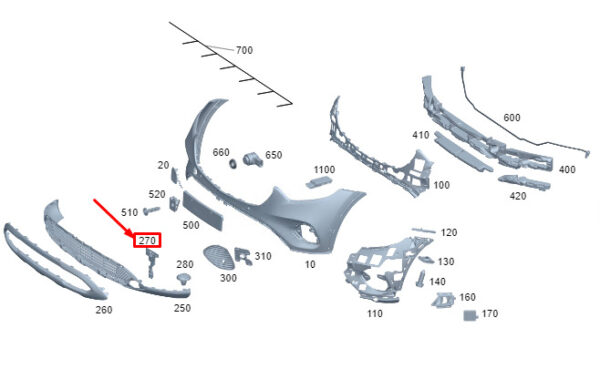 A2548853501 - MERCEDES-BENZ GLC X254 FRONT LEFT BUMPER AIR DUCT A2548853501 NEW GENUINE