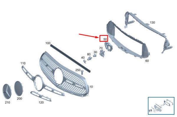 A2548881000 - MB GLC X254 Bracket for Collision Warning System A2548881000 Original Part