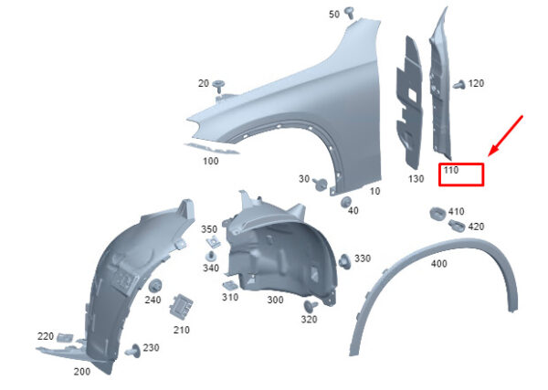 A2548890000 - Mercedes-Benz GLC X254 fender gap cover left A2548890000 NEW ORIGINAL